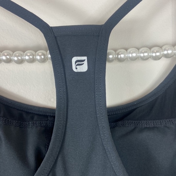 Fabletics Gray & Black Norwalk Aztec Diamond Built in Bra Workout Tank Top Small - Picture 6 of 7